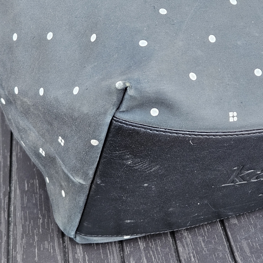 Kate Spade Polka Dot Tote Diaper Baby Bag Black White Purse Shopper Bag Vintage - Picture 8 of 16